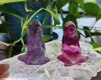 Fluorite Mother Earth Gaia Crystal • 2.1" Earth Mother Goddess  • Crystal Yoga Statue Figurine • Crystal Gift •
