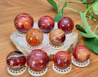 Sardonyx sphere - Red Agate sphere - Gemstone crystal sphere orb gift home decor display