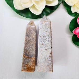 Coral Jade Tower • 5" Coral Jade Crystal Point • Crystal home decoration • Coral stone Jade Tower Point • Crystal healing point