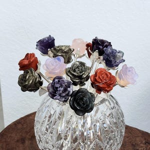 Crystal Rose-Crystal Rose flower carving • Dream Amethyst Rose • Fire Quartz Rose • Rose Quartz Flower • Fluorite Rose•Red Jasper Rose Gift