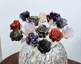 Rose flower crystal carving • Dream Amethyst Rose • Fire Quartz Rose • Rose Quartz Flower • Fluorite Rose•Red Jasper Rose Gift Home Decor