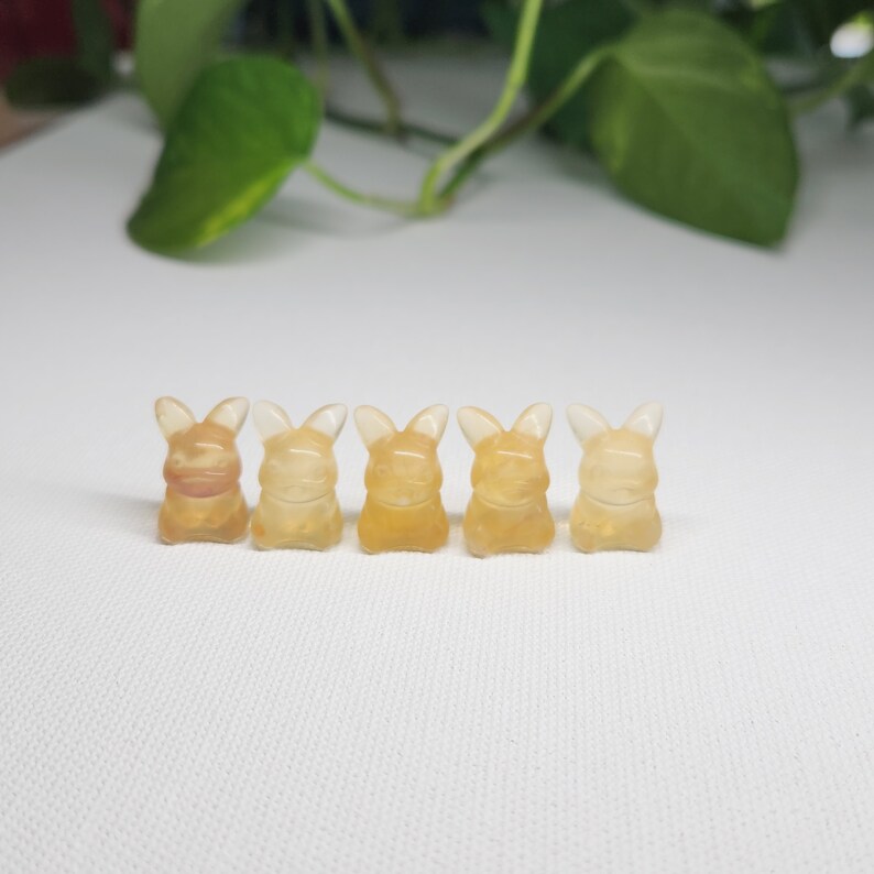 Mini Yellow Fluorite Pokemon - super cute 0.6inch carving suitable as pocket candy or for fun display around the home, especially for Pokemon lovers! Carved from the rare quality Yellow Fluorite, get yours at my Etsy shop now!
