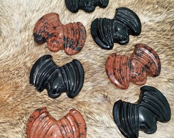 Crystal Bats - 2.8" Bat carving - Stone bats - Halloween bats decoration, Bats crystal gift