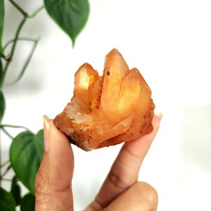 Tangerine Quartz cluster•Natural Brazilian Tangerine Quartz specimen mineral cluster • Quartz Gift crystal home decoration