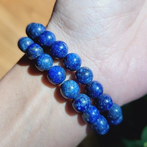 Lapis Lazuli Bracelet • 8mm Natural Handmade Men Women Stretchy Bracelet, Healing Crystal Bracelet, Gemstone Bracelet, Crystal Gift