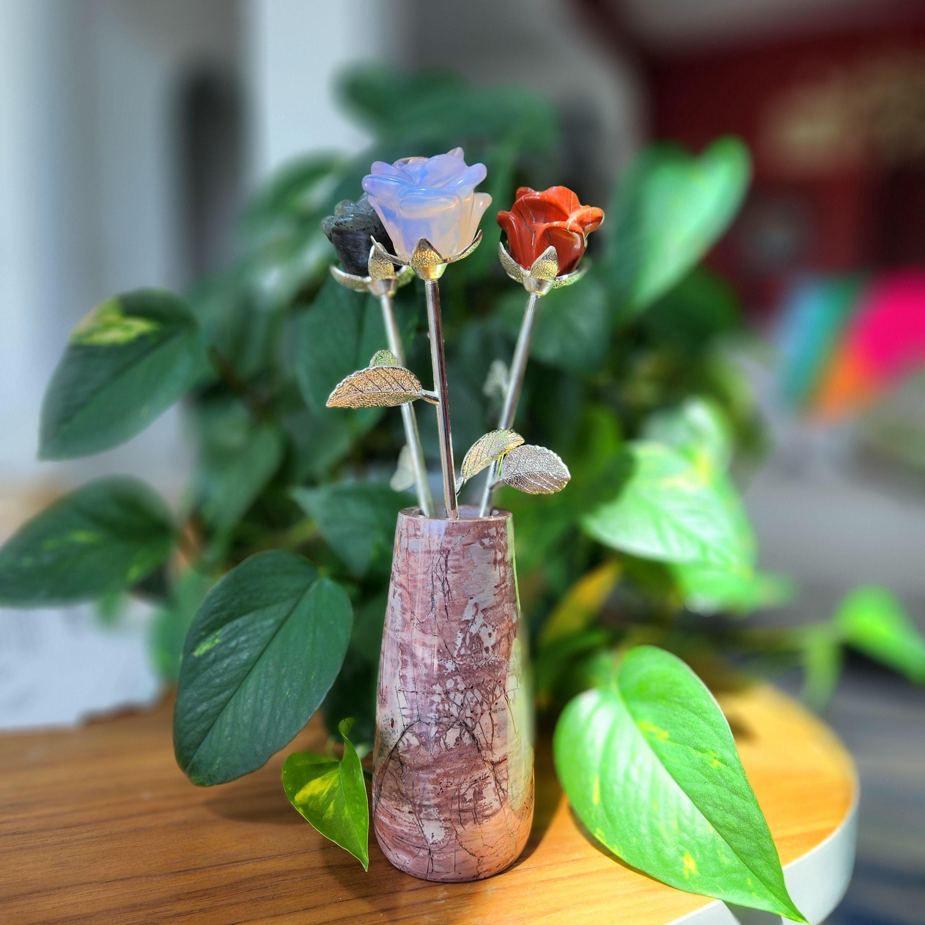   JASPER    花瓶　上品 Picture Jasper Vase • 5