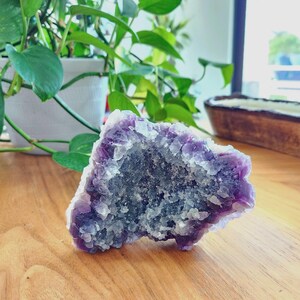 Rainbow Fluorite specimen on white fluorite cubic matrix. This unique rough mineral has beautiful layers of white, purple and green fluorite. Perfect gift to all crystal collecting family and friends.