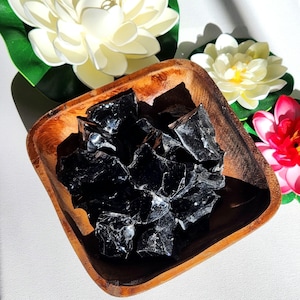 Raw Black Obsidian • Rough Black Obsidian stone • Obsidian rough tumble