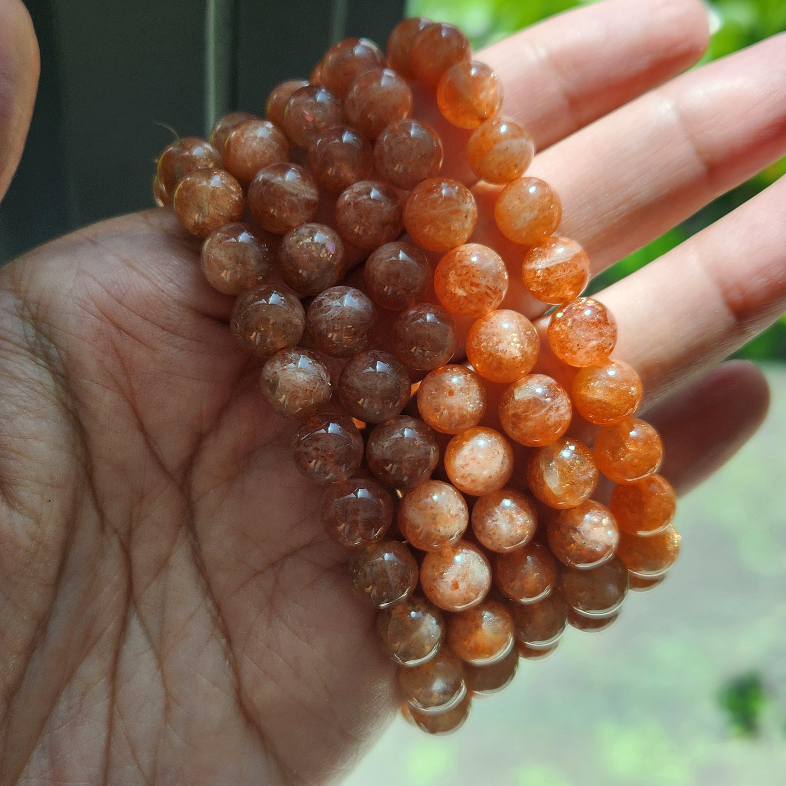 Arusha Sunstone Bracelet • 8mm Arusha Gemstone Crystal Bracelets