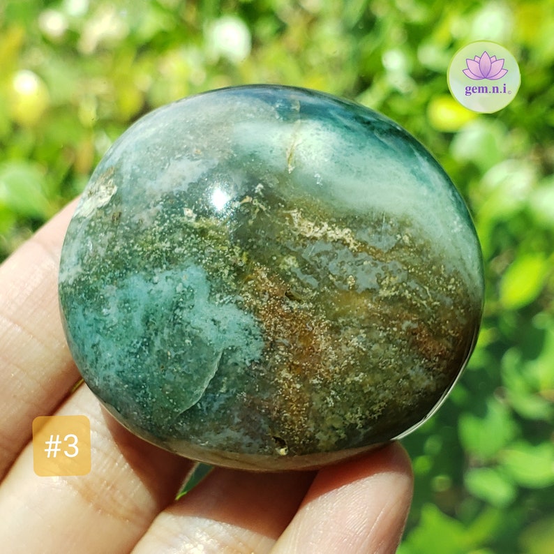Ocean Jasper palm stones. Choose from the colorful palm stones in various shapes and sizes. These soothing and healing crystal palm stones will add a touch of color to all crystal collection. Ideal crystal gift.