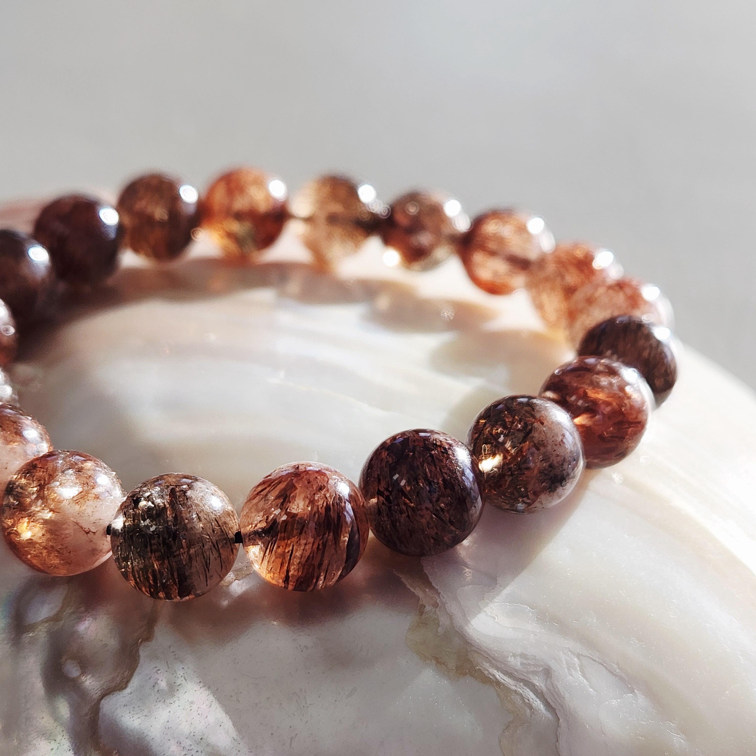 Rutilated Quartz Bracelet • 10mm Mixed Rutile Bracelet, Quality