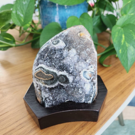 Amethyst Free Form • 4" Gray Amethyst Free Form - Raw Amethyst Specimen - Crystal Amethyst gift - Druzy Grey Amethyst mineral home decor