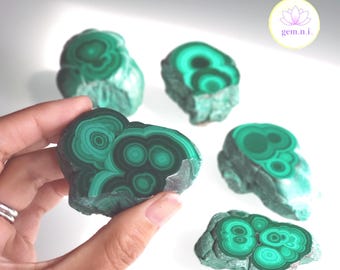 Malachite Freeform • Natural Polished Malachite Healing Malachite Free Form • malachite slice slab - Crystal home decoration gift