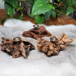 Driftwood  Sphere stand • Wooden sphere stand • Single sphere stand • Crystal gift home decoration
