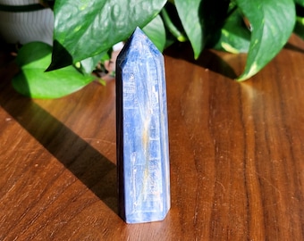 Blue Kyanite Point • 3.4" Polished Kyanite Tower • Crystal Point Generator gift home decoration