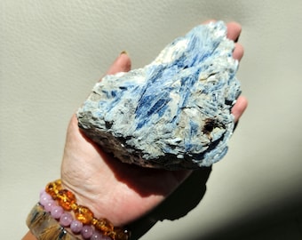 Blue Kyanite freeform • 5" Raw natural Kyanite crystal mineral specimen - rough Kyanite crystal gift home decoration