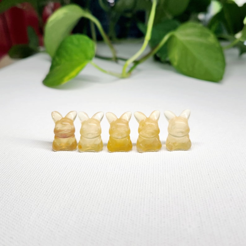 Mini Yellow Fluorite Pokemon - super cute 0.6inch carving suitable as pocket candy or for fun display around the home, especially for Pokemon lovers! Carved from the rare quality Yellow Fluorite, get yours at my Etsy shop now!