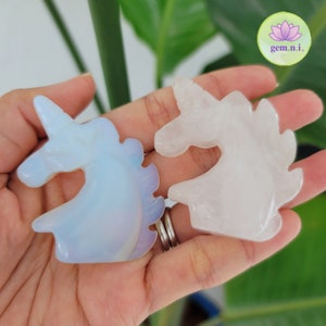 Unicorn Crystal • Opalite Unicorn • Quartz Unicorn • 2&quot; Unicorn - Unicorn gifts - Crystal gift - Unicorn carving