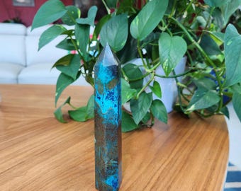 3.9インチ 79g クリソコラ シャッタカイト クリスタルタワー - Etsy 日本