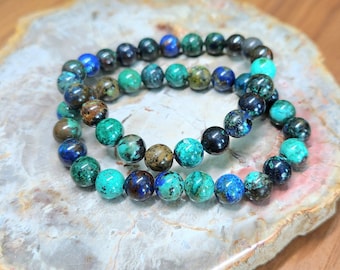 Azurit Malachit Armband • 8 mm Malachit Azurit Edelstein Armband • Azurit Schmuck Zubehör Geschenk