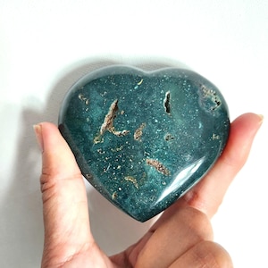 Ocean Jasper Heart • 2.5&quot; Green Ocean Jasper Heart • Jasper heart crystal gift crystal heart carving