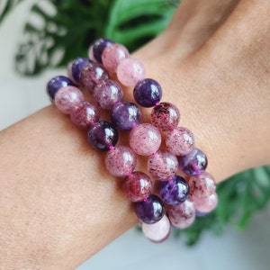 Super seven bracelet, Melody Stone Bracelet - 8mm Super seven gemstone bracelet - high vibrational  - Healing protective crystal bracelets