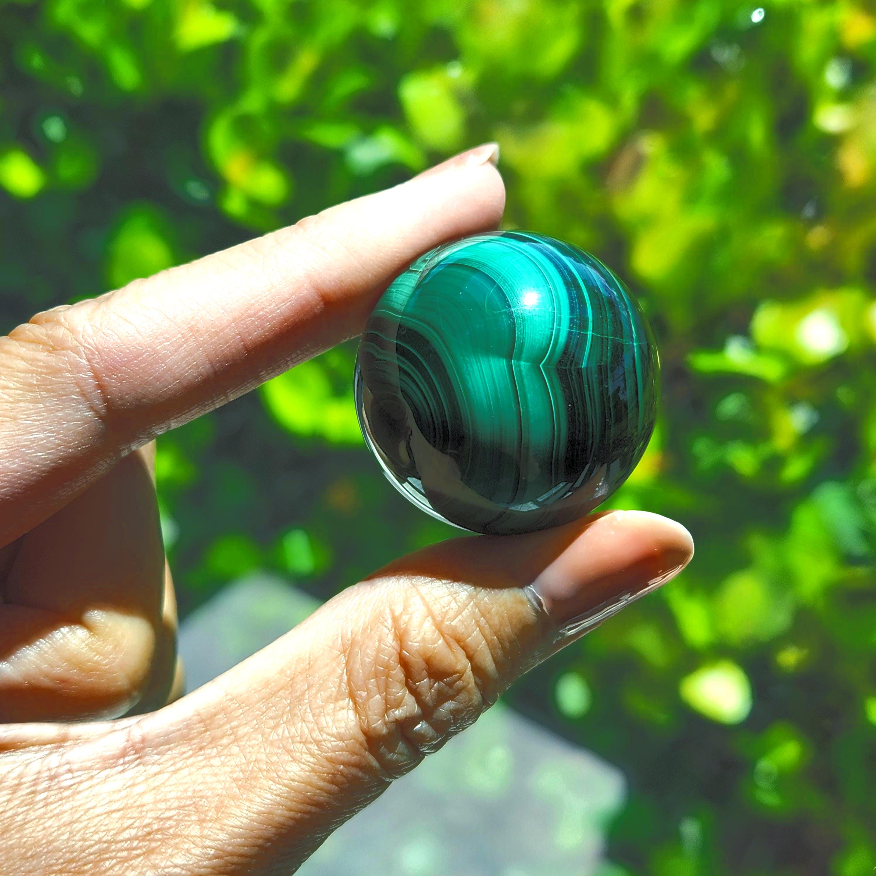 Malachite Sphere • 1.25" Natural Polished Malachite Sphere • Crystal Sphere gift home decoration