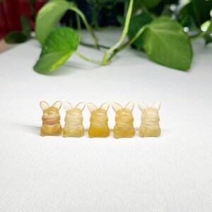 Mini Yellow Fluorite Pokemon - super cute 0.6inch carving suitable as pocket candy or for fun display around the home, especially for Pokemon lovers! Carved from the rare quality Yellow Fluorite, get yours at my Etsy shop now!