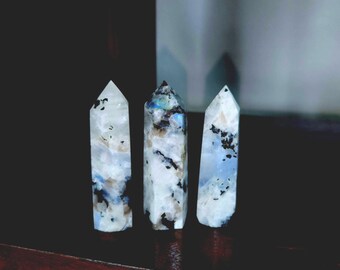 Moonstone Point, Rainbow Moonstone point metaphysical healing gift, Moonstone crystal home display decoration gift