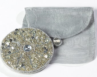 Sequin Handbag Mirror | Pocket Mirror | Makeup Mirror with Organza Bag