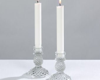 Textured Glass Candle Holder: Elegant Dinner Decor, 10cm