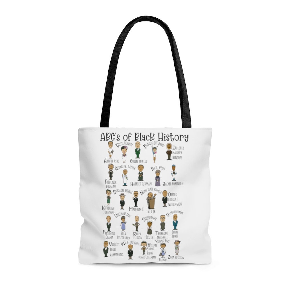 Black History Month Tote Bag Abcs of Black History Famous 