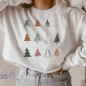 Christmas Trees Sweatshirt , Christmas Sweatshirt for Women, Christmas Sweatshirt, Christmas Shirt, Cute Ugly Christmas Sweater Winter