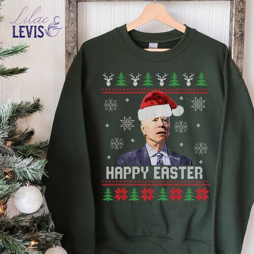 Ugly Christmas Sweater Funny Christmas Sweatshirt Biden - Etsy