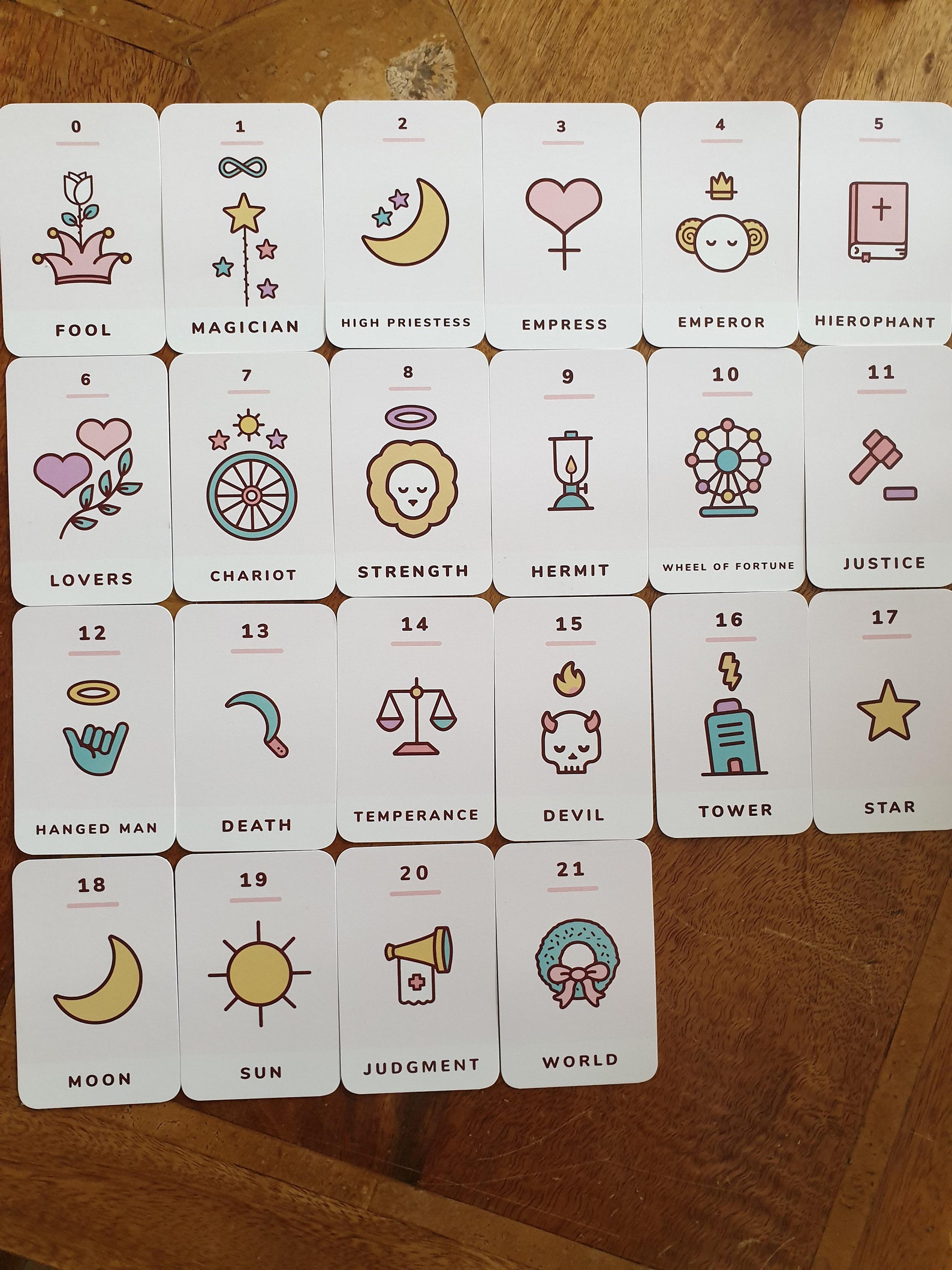 Tarot kawaii art tarot card deck tarot cards cute girly Etsy