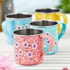 Hand Painted Kashmiri Mugs - Set of 4