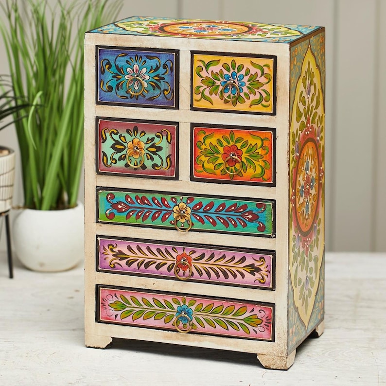 Hand Painted Drawer Chest - Etsy