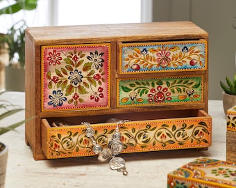 Zaha Hand Painted Trinket Box