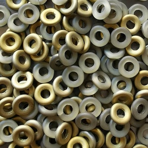 10mm 25pcs Czech Glass rings(donut) crystal Amber Matted beads.