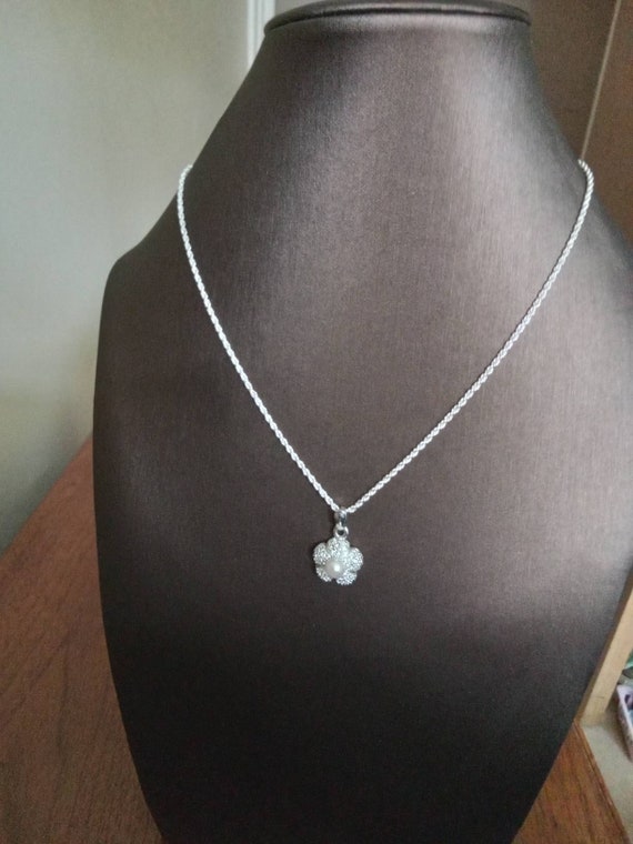 Vintage NAPIER Silvertone necklace with sparkling… - image 2
