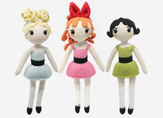 Powerpuff Girls (Bubbles, Blossom and Buttercup) Amigurumi Crochet Pattern