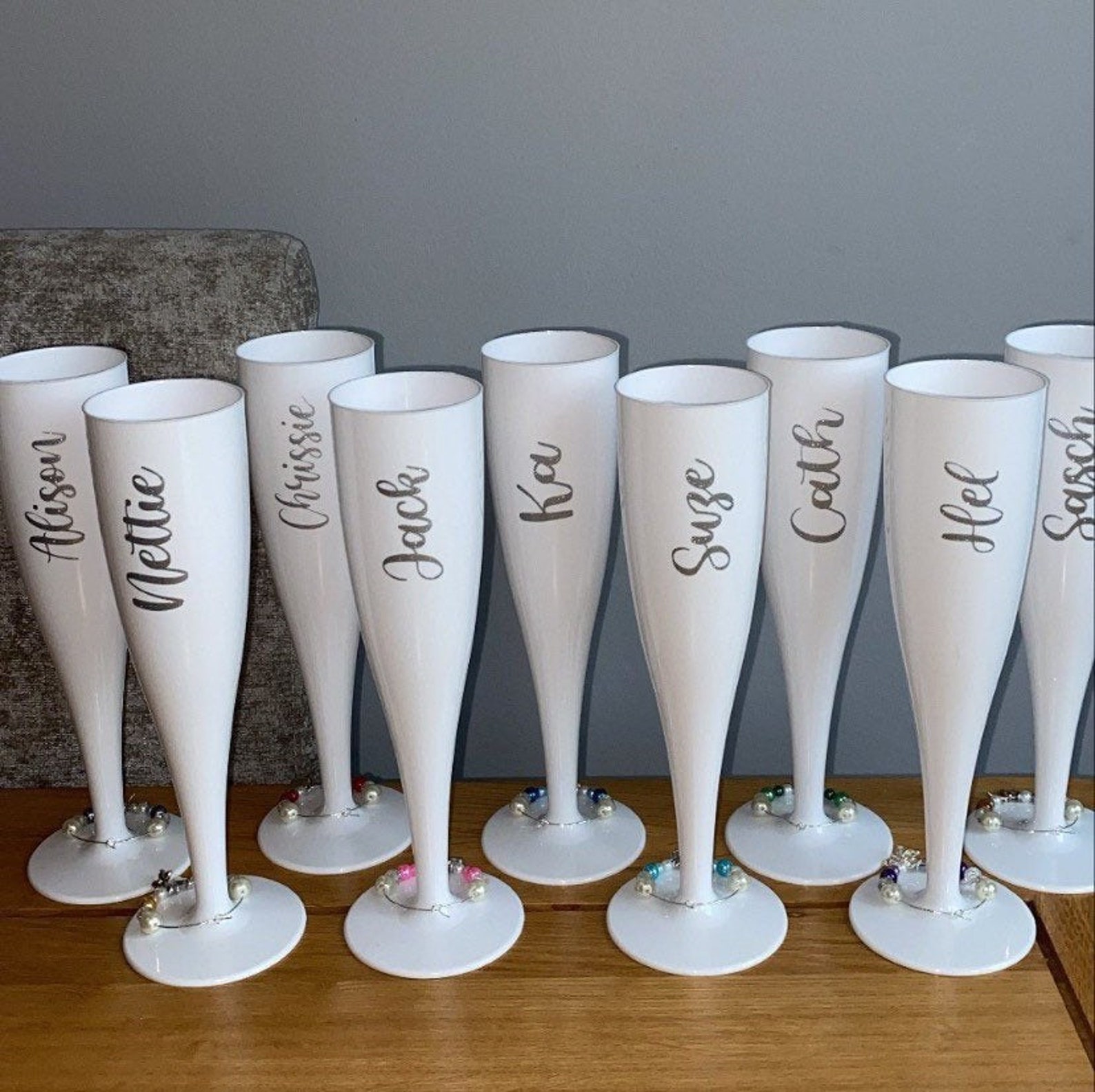 White Plastic Prosecco Flutes Etsy Ireland