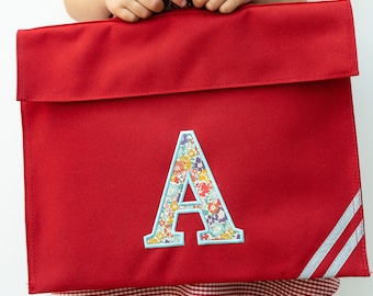 Liberty of London Embroidered Bookbag / Personalised Book Bag / School Book Bag