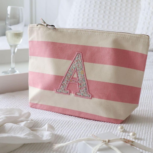 Bolsa de maquillaje a rayas personalizada de Liberty of London / Bolsa de accesorios personalizada