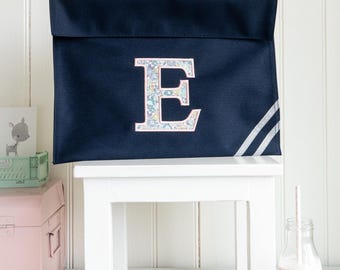 Liberty of London Embroidered Bookbag / Personalised Book Bag / School Book Bag