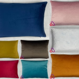 Rectangle Plush Velvet Cushion, Hollowfibre Insert, Soft Feel, Removable With Zip, Home Decor, Sofa, Bed, Small, Medium, Large, Asma Kulsum