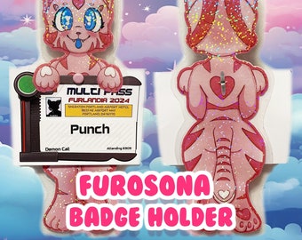 CUSTOM Fursona Badge Holder - Furry/ Fursuit/ Fursona/ Cosplay/ Original Character/ YCH