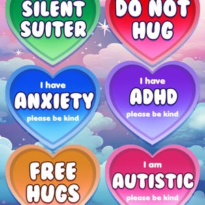 Heart Badge - Social/mental/disability/Info/Identity, Custom Badge and color options!! - Furry/ Fursuit/ Fursona/ Cosplay/