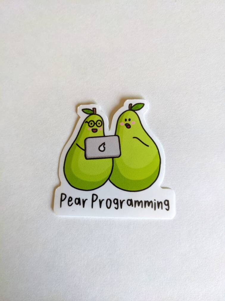 Pear Programming | Waterproof Glossy Tech Pun Stickers | Hydroflask ...