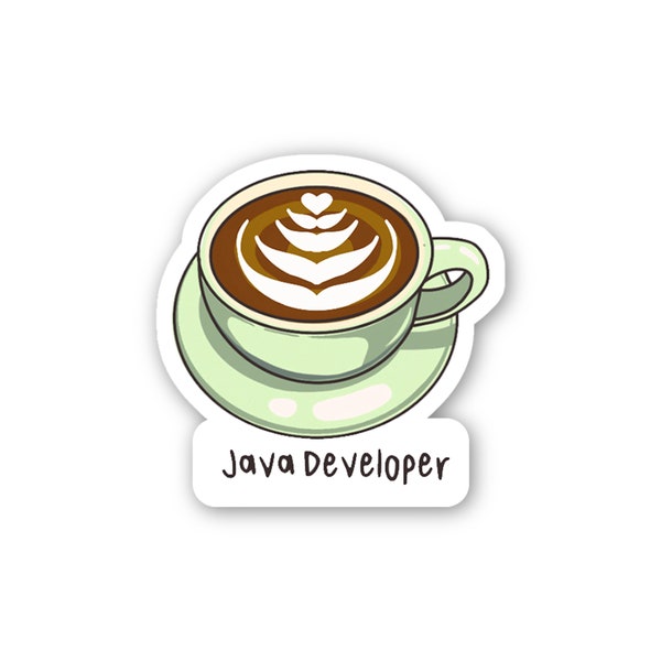 Java Developer  | Waterproof Glossy Tech Pun Stickers | Hydroflask Laptop Vinyl Decal | Software Coding Stickers